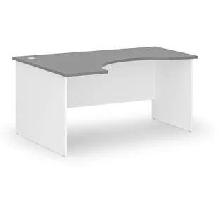 Biurko narożne PRIMO WHITE, 1600 x 1200 mm, lewe, biało-grafitowe - Biurka - miniaturka - grafika 1