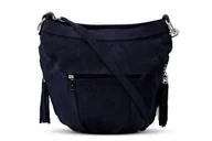 Torebki damskie - Torba Skórzana Vera Pelle Victoria Zamszowa Granatowa - miniaturka - grafika 1