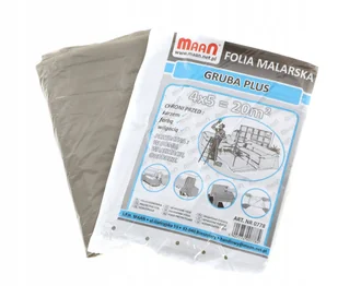 Folia Malarska 4 x 5 M Gruba Plus Ochronna 25um - Folie i taśmy malarskie - miniaturka - grafika 1