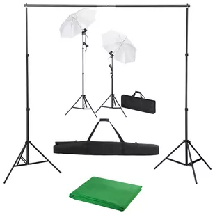 vidaXL Lampa studyjna Fotograficzny zestaw studyjny z tłem lampami i parasolkami 3055084 - Lampy studyjne - miniaturka - grafika 1