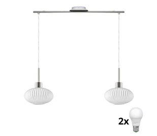 LED Żyrandol na linkę HARMA 2xE27/60W/230V matowy chrom/biały - Lampy sufitowe - miniaturka - grafika 1