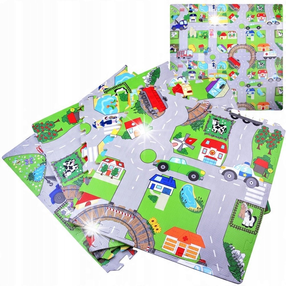 Piankowa mata ULICA uliczki puzzle EVA 120x120cm ZA2510