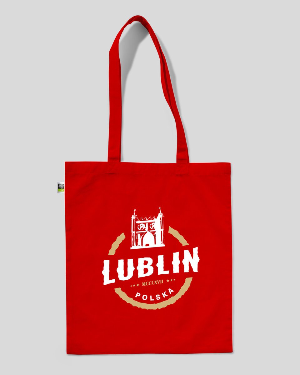 torba bawełniana na prezent na zakupy LUBLIN Czerwony