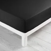 Prześcieradła - Douceur d'Intérieur douceur D l'intérieur Lake FUR podwójne łóżko, 160x200 cm, LIT Uni  1640634, prześcieradła, kolorów uni 57 nici, czarny 1640634 - miniaturka - grafika 1