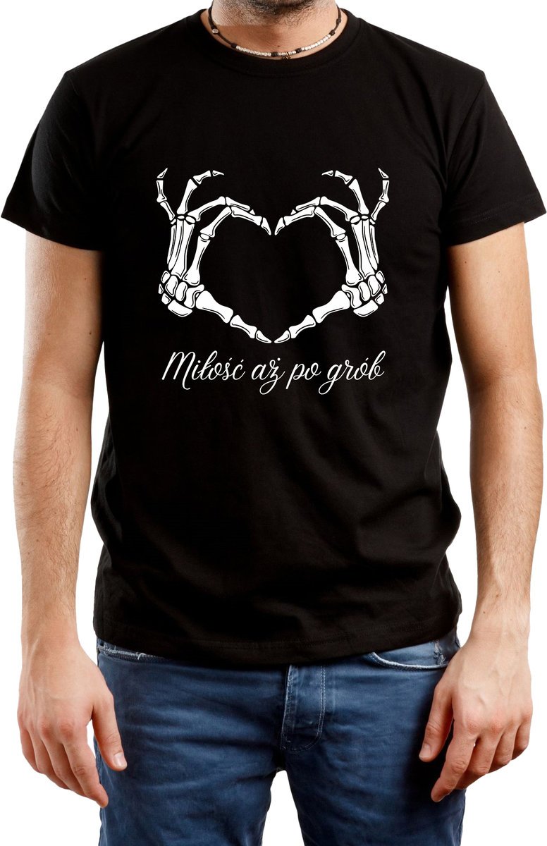 T-Shirt Męski Na Walentynki Prezent Śmieszna Koszulka Czarna R-Xxl A536