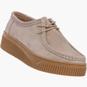 Półbuty damskie - Półbuty Damskie Skórzane Buty Na Platformie Beżowe Filippo DP7508/26 Beżowy 37 - miniaturka - grafika 1