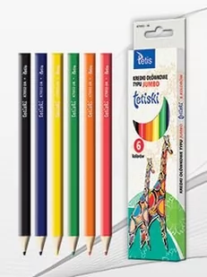 Tetis Kredki trójkątne Jumbo 6 kolorów KT002-JA - Przybory szkolne - miniaturka - grafika 2