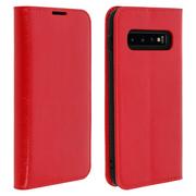 Etui i futerały do telefonów - Etui Folio Prawdziwa Skóra Samsung Galaxy S10 Plus z miejscem na kartę Podstawka wideo Czerwone - miniaturka - grafika 1