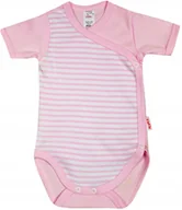 Body dla niemowląt - Body KOPERTOWE K/R Paski RÓŻ r 68 KLEKLE - miniaturka - grafika 1