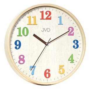 JVD Zegar ścienny HA49.1 Kolorowy, cichy - odcienie brązowego wielokolorowy - Zegary - miniaturka - grafika 1