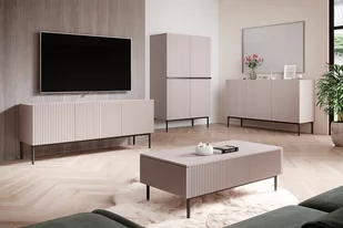 Kredens Nicole - antyczny róż MDF / czarne nóżki - Kredensy - miniaturka - grafika 3