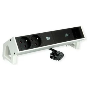 BACHMANN DESK2 2xUTE 1xUSB C 60W 1xCM 0.2m GST18 RAL9010 - Gniazdka elektryczne - miniaturka - grafika 1