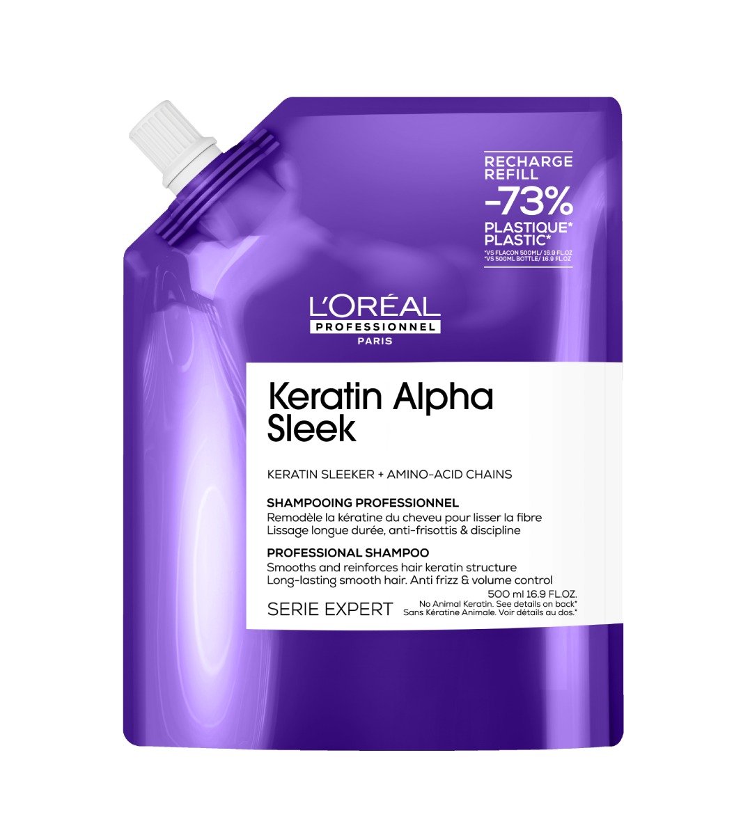 L'Oréal Professionnel Keratin Alpha Sleek Wygładzający szampon do włosów, Refill