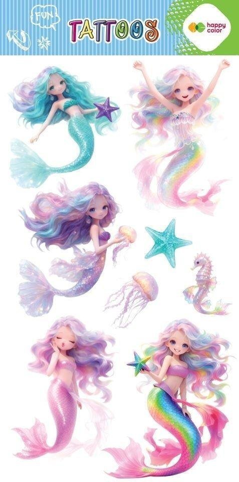 Tatuaże zmywalne Magical Sirens HAPPY COLOR