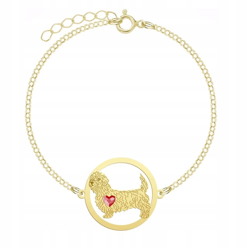 Bransoletka Złota z psem Irish Glen of Imaal Terrier 925 Prezent GRAWER