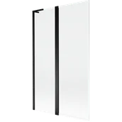 Parawany nawannowe - Mexen Mist L parawan nawannowy 2-skrzydłowy 110 x 150 cm, transparent, czarny - 8A9L-110-011-70-00 - miniaturka - grafika 1