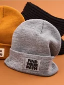 Czapki dla dzieci - Sinsay - Czapka z gumową naszywką - szary - miniaturka - grafika 1