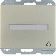 Gniazdka elektryczne - Berker Gniazdo Schuko z klapką, polem opisowym oraz przesłonami torów prądowych K.5 - stal nierdzewna - miniaturka - grafika 1