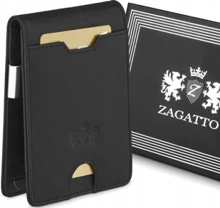 Portfel męski skórzany Slim czarny mały wytrzymały Rfid Zagatto - Portfele - miniaturka - grafika 1
