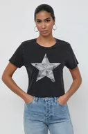 Koszulki sportowe damskie - Guess t-shirt bawełniany damski kolor szary - miniaturka - grafika 1