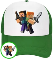 Czapki i chusty sportowe męskie - CZAPKA Z DASZKIEM MINECRAFT DLA DZIECI SIATKA ZIELONA BEJSBOLÓWKA - miniaturka - grafika 1