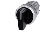 Inne akcesoria elektryczne - Siemens Przełącznik z możliwością podśw. 22mm okrągły metal błyszczący czarny krótkie pióro 3-poz. I-O-II bez samopowrotu kąt zał. 2x45 3SU1052-2BL10-0AA0 - miniaturka - grafika 1