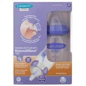 Butelki dla niemowląt - Lansinoh Butelka do karmienia dla niemowląt 240ml - 100% silikonowy smoczek - miniaturka - grafika 1