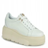 Półbuty damskie - BEŻOWE PÓŁBUTY SNEAKERSY CARINII B9302/N-I81 SKÓRA MODNE PLATFORMA R.37 - miniaturka - grafika 1