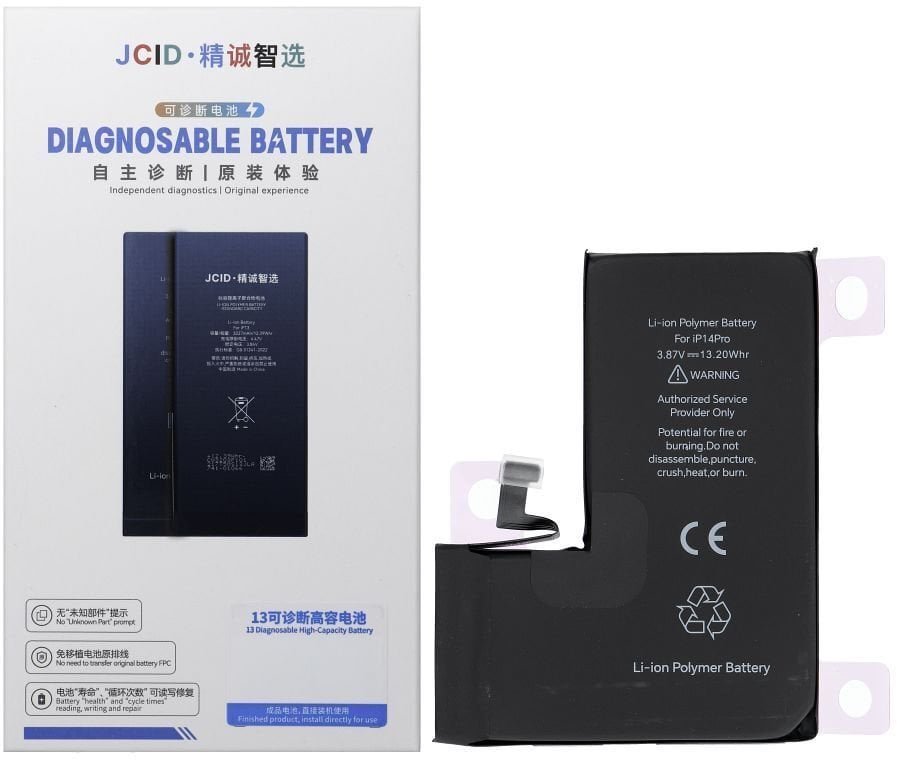 JCID Bateria z możliwością przypisania do iPhone 14 Pro zwiększona pojemność