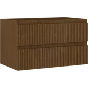 Szafki łazienkowe - Mexen Rivel szafka łazienkowa podumywalkowa 80 cm, 2 szuflady, ryflowana , orzech - 91A20-08047-2-BFF86 - miniaturka - grafika 1