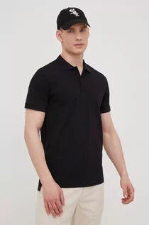 Koszulki męskie - Only & Sons polo bawełniane kolor czarny gładki - grafika 1