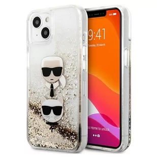 Karl Lagerfeld KLHCP13SKICGLD iPhone 13 mini 5,4" złoty/gold hardcase Liquid Glitter Karl&Choupette Head KF000870 - Etui i futerały do telefonów - miniaturka - grafika 1