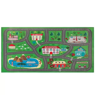 Beliani Dywan dziecięcy nadruk z miastem 80 x 150 cm TUTAK - Dywany - miniaturka - grafika 1
