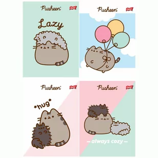 4 X ZESZYT A5, 32 KARTKI, TRZY LINIA, PUSHEEN KOTEK KOT - Zeszyty szkolne - miniaturka - grafika 1