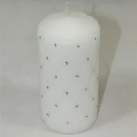 Świece - Abi Decoration Świeca Florencja biała mat walec 14 cm - miniaturka - grafika 1