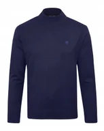 Swetry męskie - Sweter PÓŁGOLF Męski Elegancki Gładki GRANATOWY M Pako Jeans - miniaturka - grafika 1