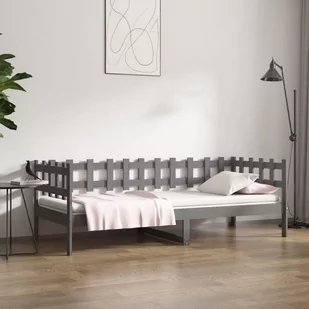 Lumarko Łóżko dzienne, szare, 80x200 cm, lite drewno sosnowe - Łóżka - miniaturka - grafika 1