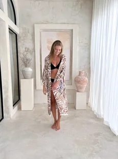 Narzutka Plażowa Tunika Chusta Plażowa Pareo Narzutka na Plażę IDA BEIGE - Bluzki damskie - miniaturka - grafika 1