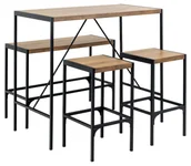 Ławy i stoliki kawowe - Stolik Barowy Bahamas Czarny Mat / Dąb Rustykalny - miniaturka - grafika 1