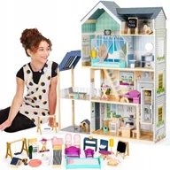 Domki dla lalek - Ogromny Drewniany Domek Dla Lalek 138Cm 28 Elementów Dla Dziewczynki Xxl - miniaturka - grafika 1