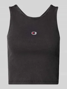 Top krótki o kroju fitted fit z wyhaftowanym logo - Koszulki i topy damskie - miniaturka - grafika 1