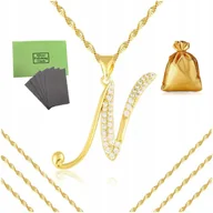 Biżuteria dla dzieci - BIŻUTERIA DZIECIĘCA, ZŁOTY NASZYJNIK LITERKA "N" DLA DZIEWCZYNKI 40cm 18K - miniaturka - grafika 1