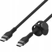 Kable USB - Belkin USB-C USB-C 2.0 Braided Silicone 2m Black - miniaturka - grafika 1