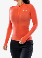 Bluzy sportowe damskie - Bluza damska Salewa Zebru Medium Warm AMR 1/2 Zip Tee - crl - miniaturka - grafika 1