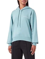 Bluzy damskie - Emporio Armani Damska bluza z kapturem Iconic Terry, Arctic, S - miniaturka - grafika 1