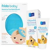 Kosmetyki kąpielowe dla dzieci - Skarb Matki Olejuszka, olejek na ciemieniuszkę, 30 ml + Frida Baby, szczoteczka na ciemieniuchę - miniaturka - grafika 1