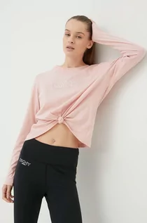 Koszulki i topy damskie - DKNY longsleeve bawełniany kolor różowy - - grafika 1