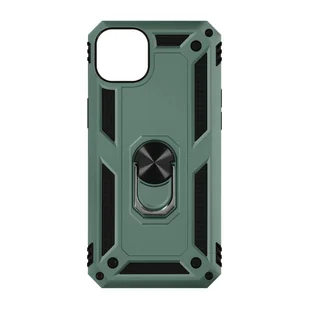 iPhone 14 Plus Etui Hybrydowy, odporny na wstrząsy stojak wideo z pierścieniem w kolorze zielonym - Etui i futerały do telefonów - miniaturka - grafika 1