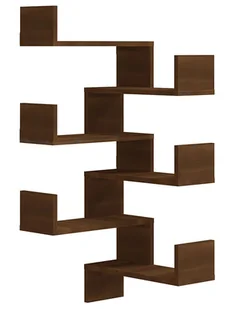 Półka narożna ścienna na książki brązowy dąb L9-Z14 - Półki do salonu Półka narożna ścienna na książki brązowy dąb L9-Z14 - Półki do salonu - miniaturka - grafika 1