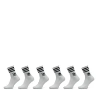 Skarpetki męskie - Zestaw 6 par wysokich skarpet unisex adidas 3-Stripes JE1828 Biały - miniaturka - grafika 1